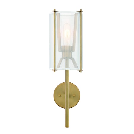 Designers Fountain Daybreak 5.25in 1-Light Old Satin Bronze Glam Indoor Wall Sconce with Organza Fabric Shade D223M-WS-OSB